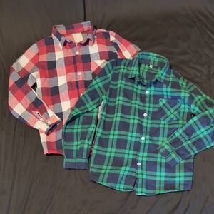 Boys Plaid Flannel Shirts Tops Fall Autumn Size 7